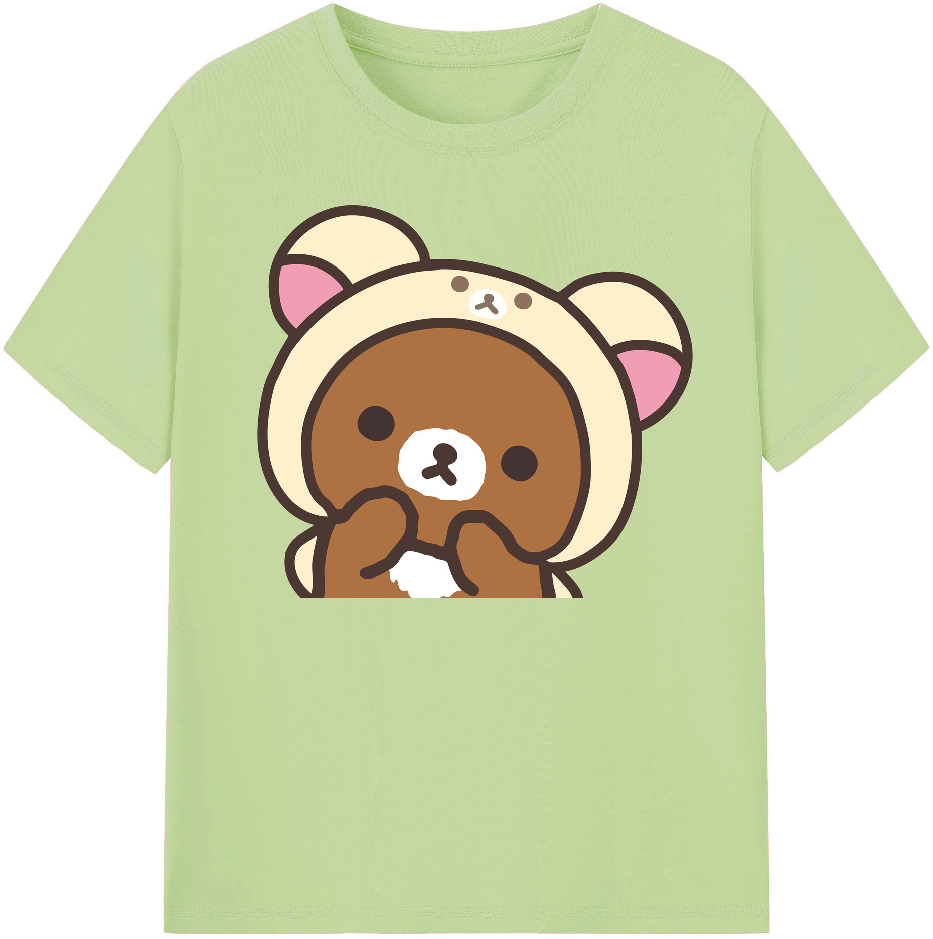 （画像用） リラックマ リラックマ キイロイトリ Rilakkuma Korilakkuma Kiiroitori 綿100％半袖Tシャツ（フロントプリント）